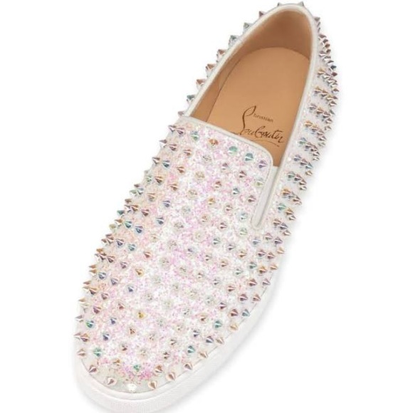 Christian Louboutin Roller Boat Sparkly Spikes